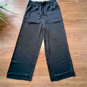 MADEWELL Silky Black Wide Leg Pant with Pockets & Elastic Waist. NWOT. Size M